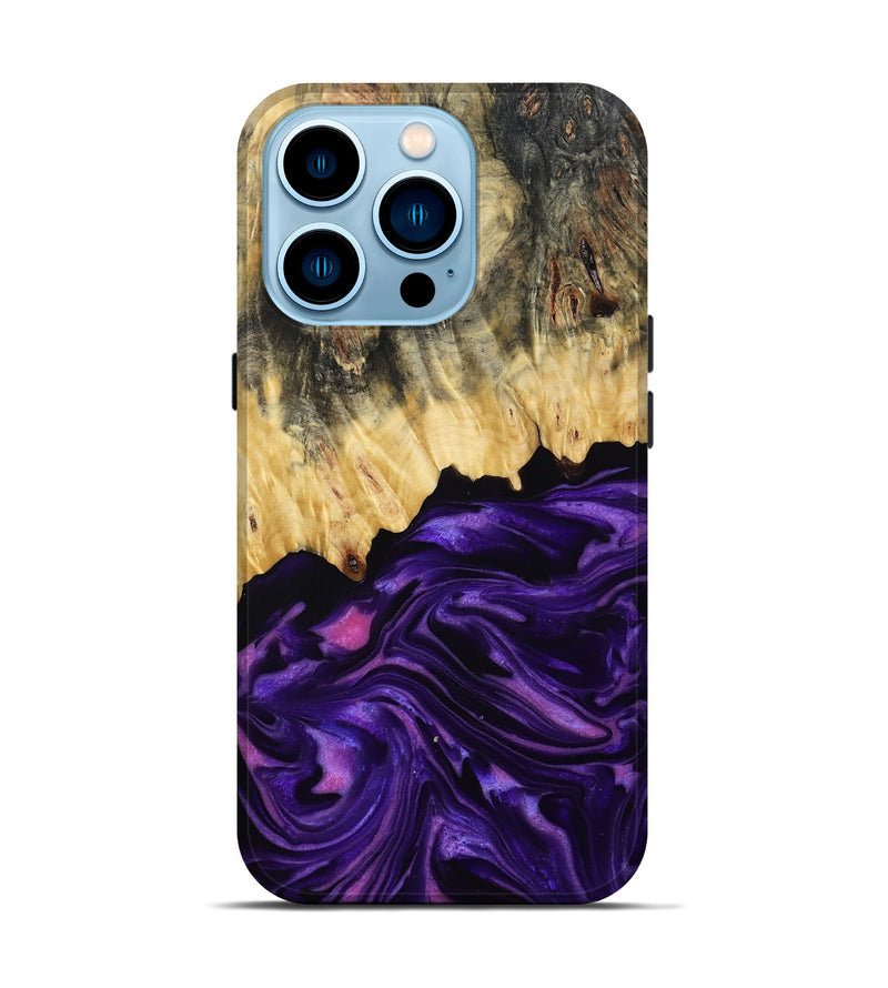iPhone 14 Pro Wood Live Edge Phone Case - Baby (Purple, 815798)
