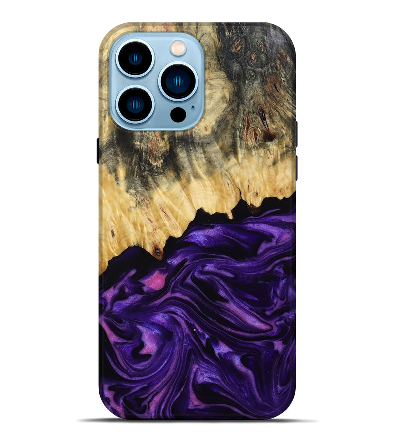 iPhone 14 Pro Max Wood Live Edge Phone Case - Baby (Purple, 815798)