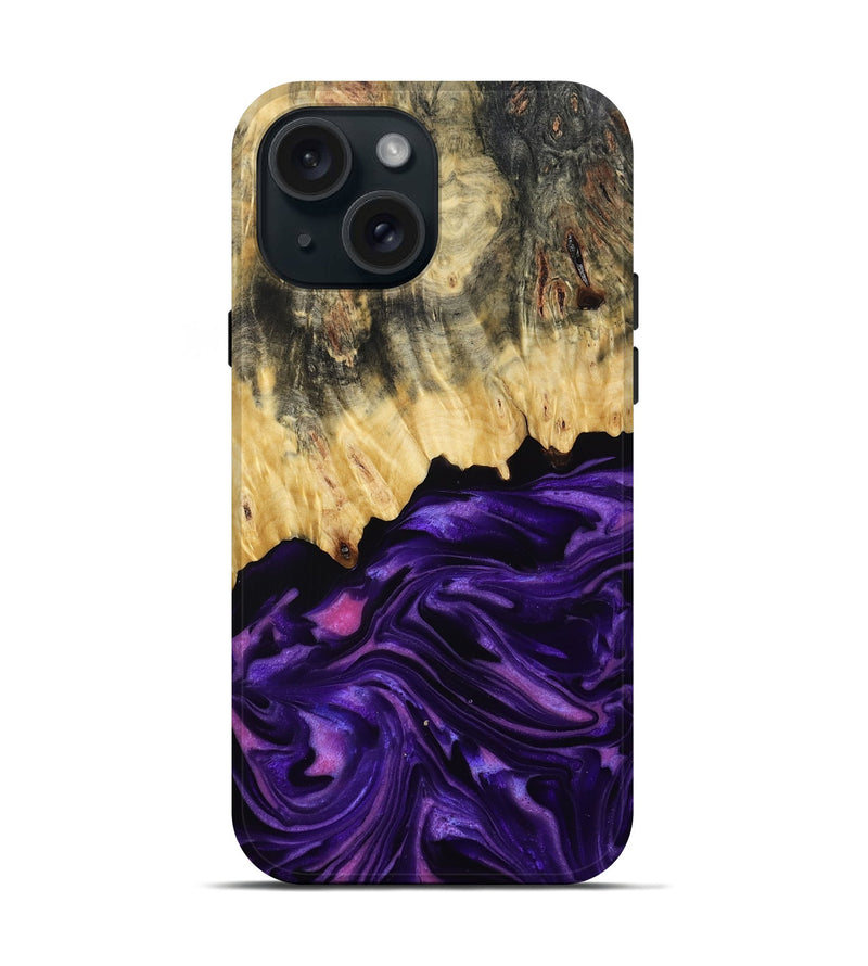 iPhone 15 Wood Live Edge Phone Case - Baby (Purple, 815798)