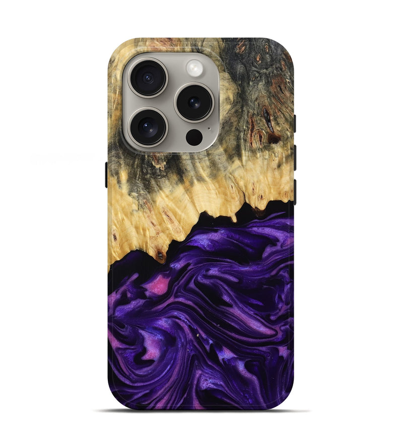 iPhone 16 Pro Wood Live Edge Phone Case - Baby (Purple, 815798)