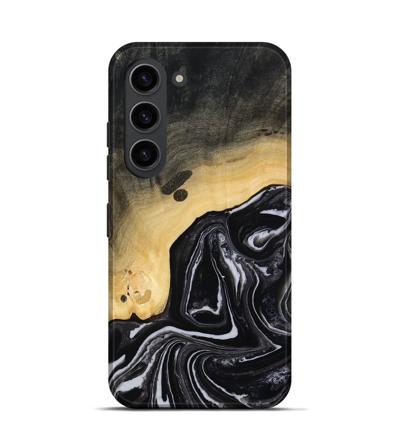 Galaxy S23 Wood Live Edge Phone Case - Wylder (Black & White, 815799)