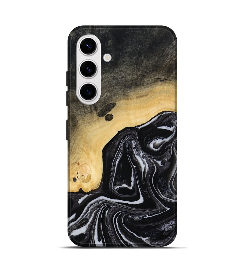 Galaxy S25 Wood Live Edge Phone Case - Wylder (Black & White, 815799)