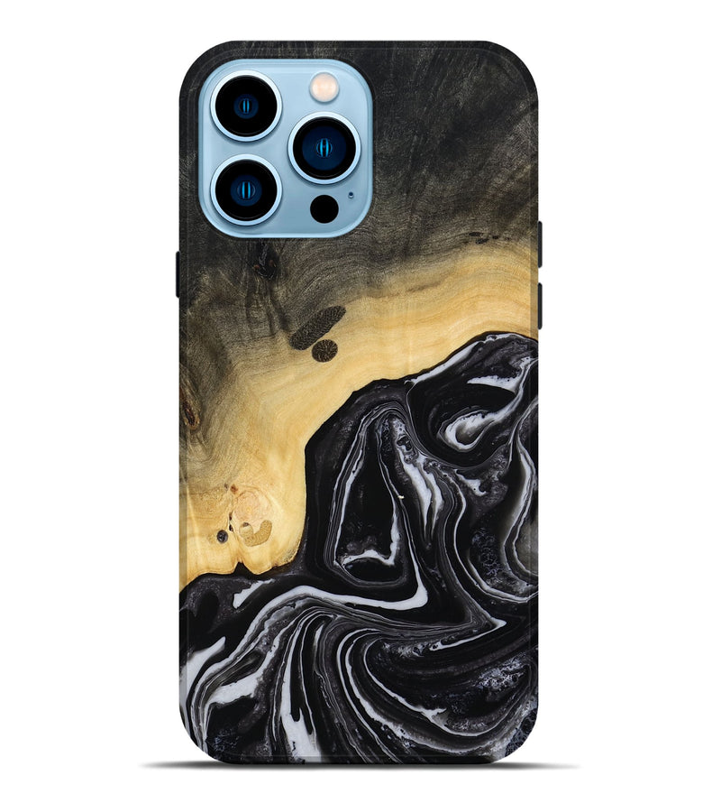 iPhone 14 Pro Max Wood Live Edge Phone Case - Wylder (Black & White, 815799)