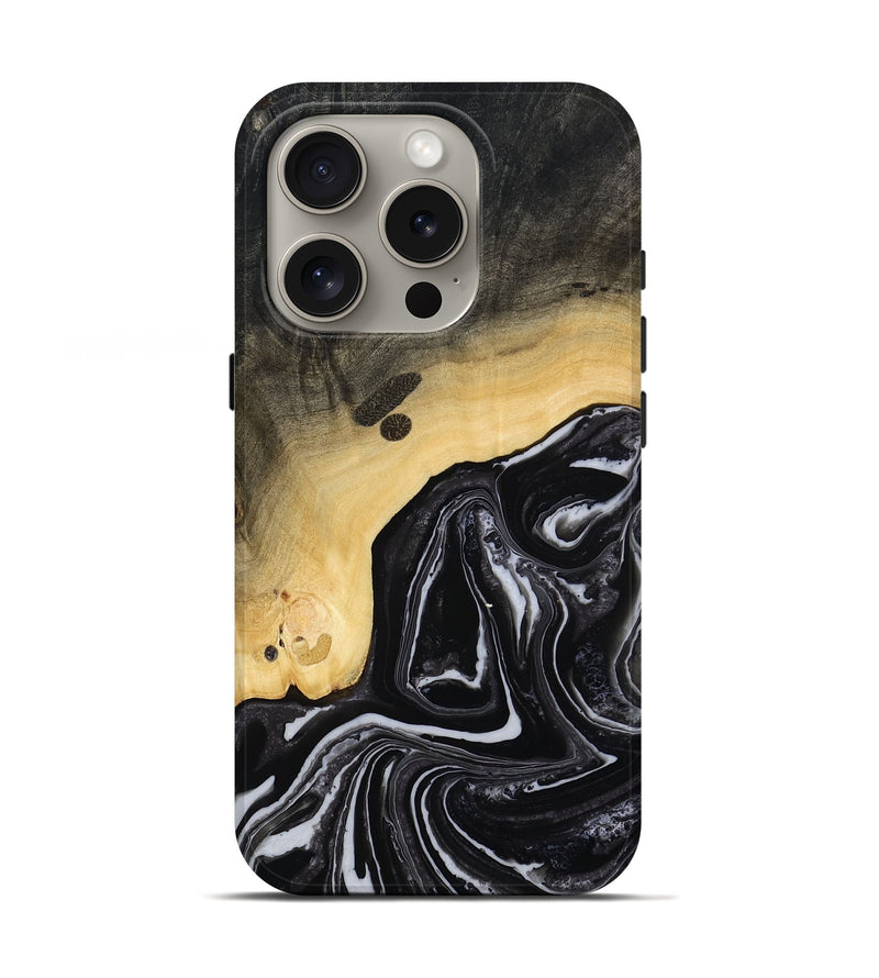 iPhone 16 Pro Wood Live Edge Phone Case - Wylder (Black & White, 815799)