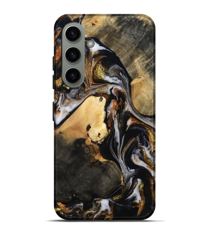 Galaxy S24 Plus Wood Live Edge Phone Case - Carley (Black & White, 815801)