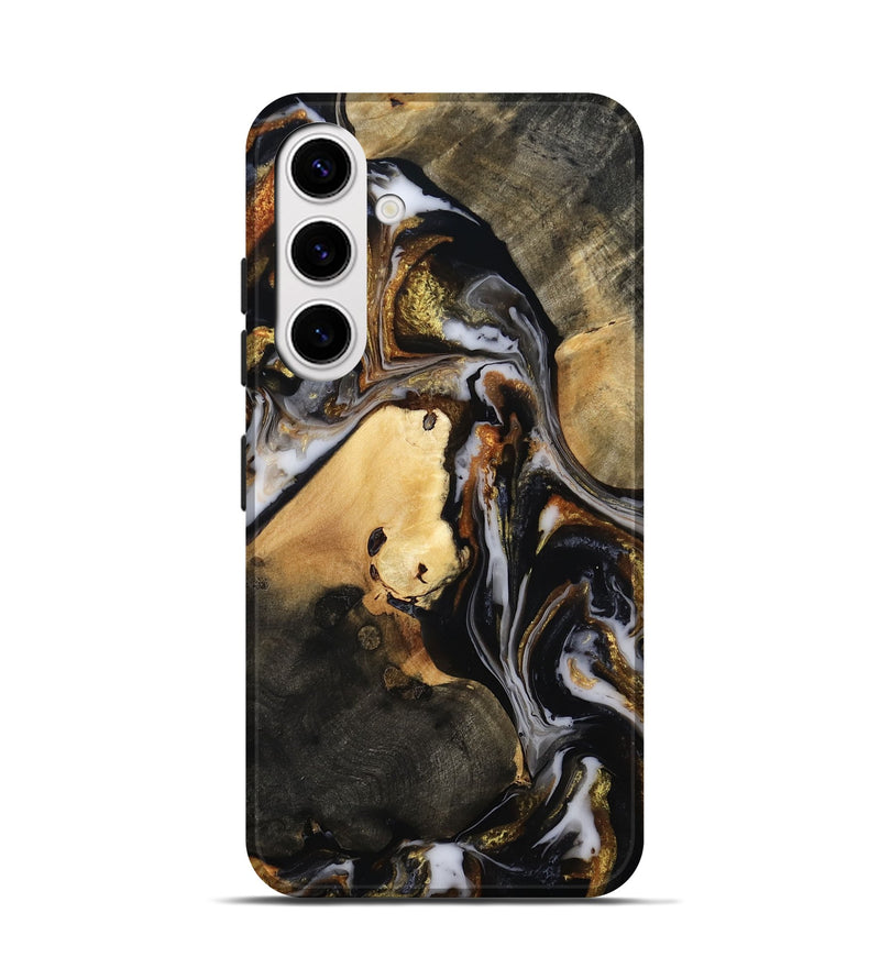 Galaxy S25 Wood Live Edge Phone Case - Carley (Black & White, 815801)