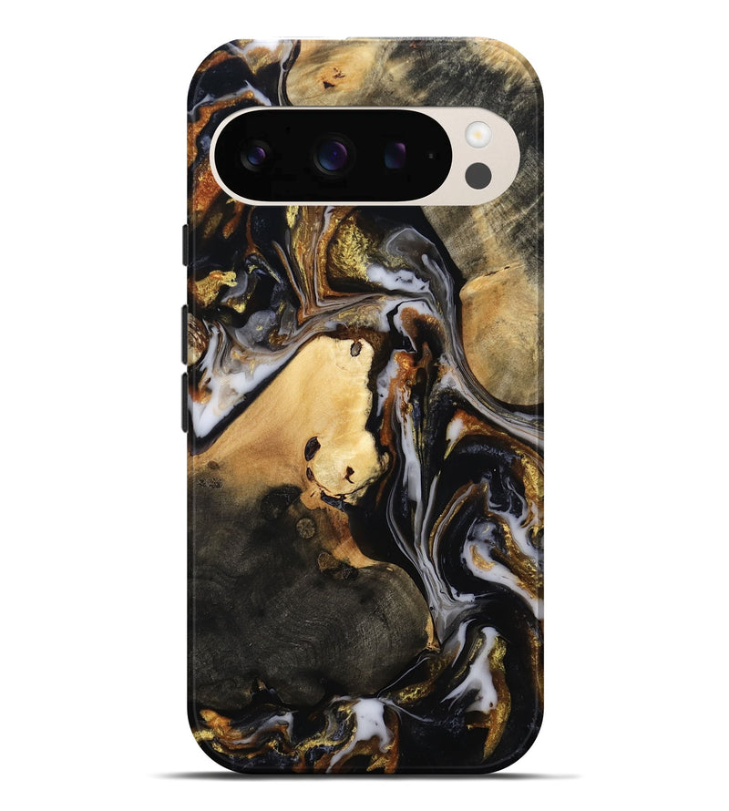 Pixel 10 Pro XL Wood Live Edge Phone Case - Carley (Black & White, 815801)