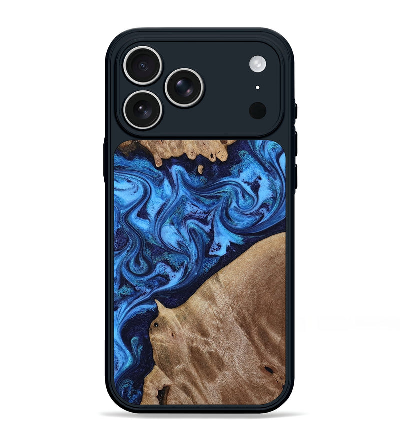iPhone 17 Pro Max Wood Phone Case - Mabel (Blue, 815803)