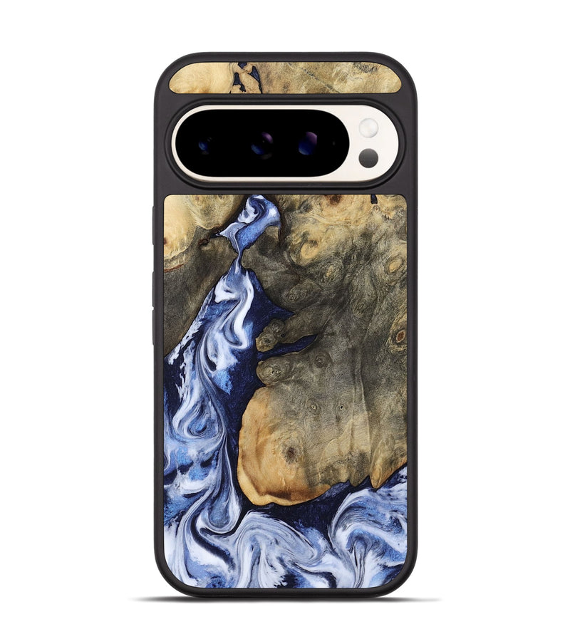 Pixel 9 Wood Phone Case - Leatha (Blue, 815804)