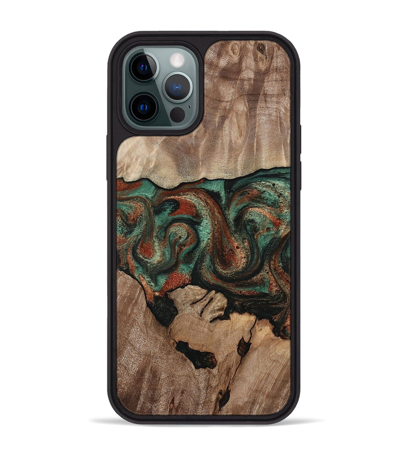 iPhone 12 Pro Max Wood Phone Case - Mose (Green, 815810)