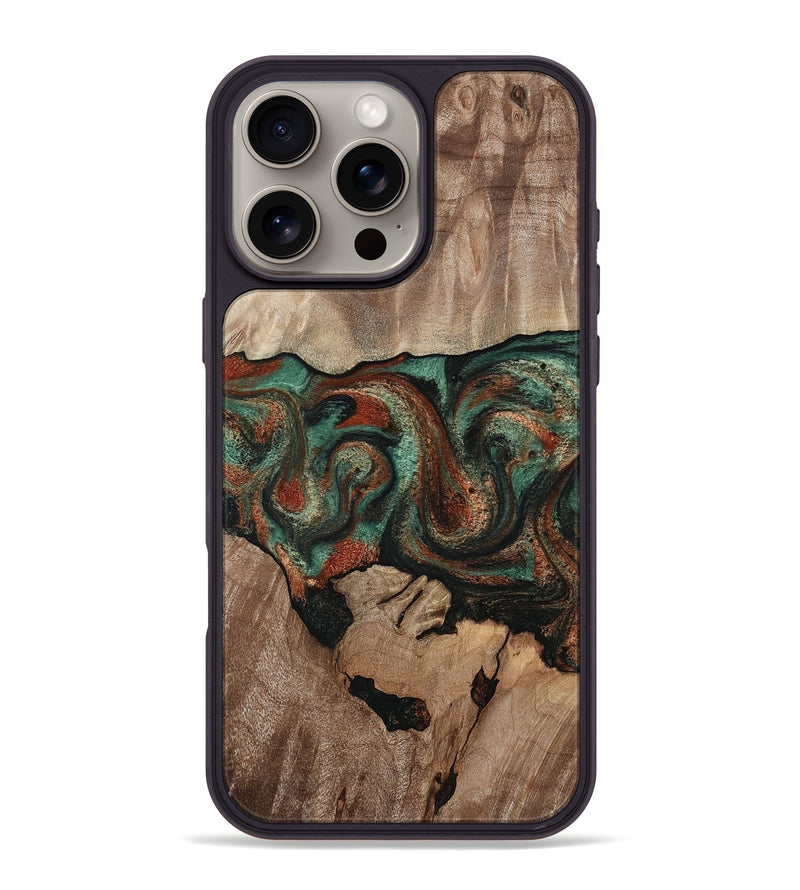 iPhone 16 Pro Max Wood Phone Case - Mose (Green, 815810)
