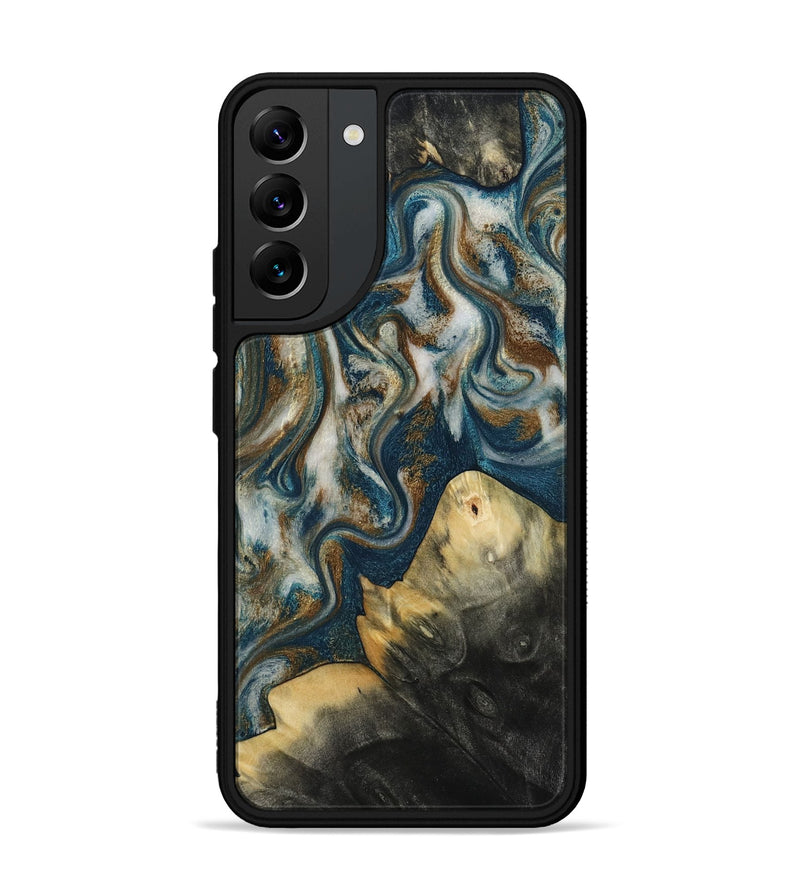 Galaxy S22 Plus Wood Phone Case - Ingrid (Teal & Gold, 815814)