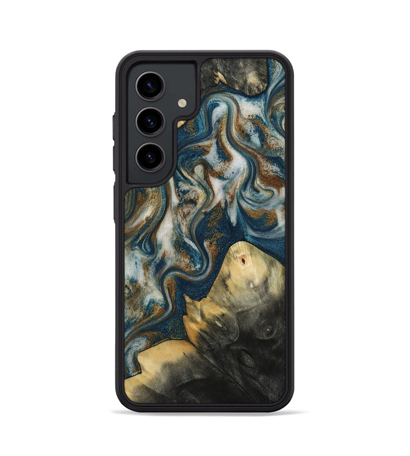 Galaxy S24 Wood Phone Case - Ingrid (Teal & Gold, 815814)