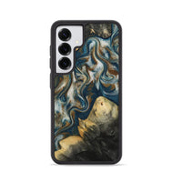 Galaxy S25 Wood Phone Case - Ingrid (Teal & Gold, 815814)