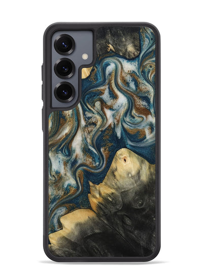 Galaxy S25 Plus Wood Phone Case - Ingrid (Teal & Gold, 815814)