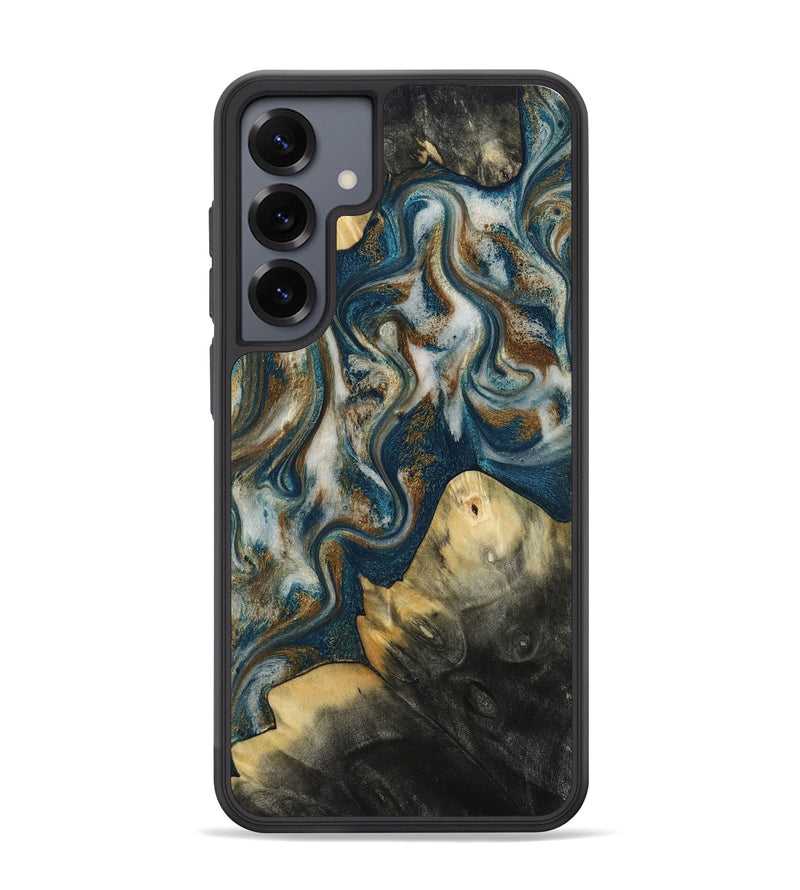 Galaxy S25 Plus Wood Phone Case - Ingrid (Teal & Gold, 815814)