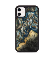 iPhone 11 Wood Phone Case - Ingrid (Teal & Gold, 815814)