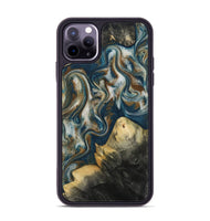 iPhone 11 Pro Max Wood Phone Case - Ingrid (Teal & Gold, 815814)