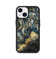 iPhone 13 Wood Phone Case - Ingrid (Teal & Gold, 815814)