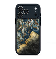 iPhone 17 Pro Max Wood Phone Case - Ingrid (Teal & Gold, 815814)