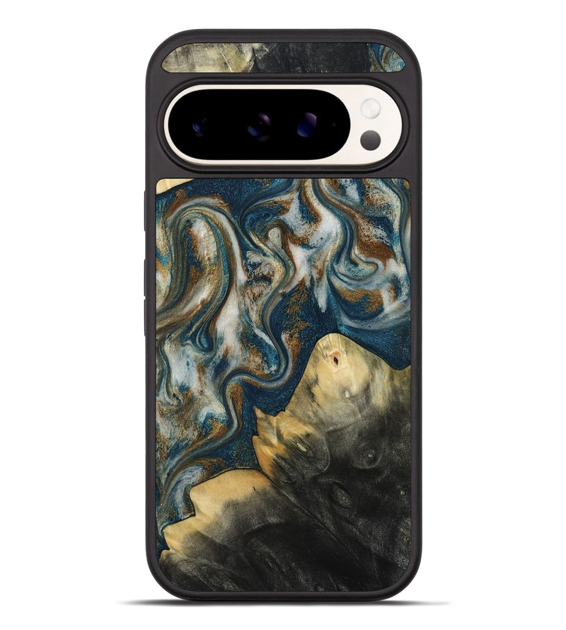 Pixel 10 Pro XL Wood Phone Case - Ingrid (Teal & Gold, 815814)