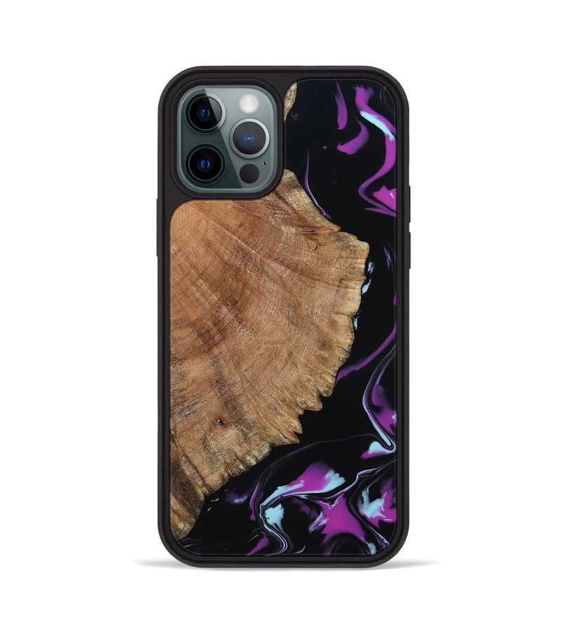 iPhone 12 Pro Wood Phone Case - Hakeem (Purple, 815818)
