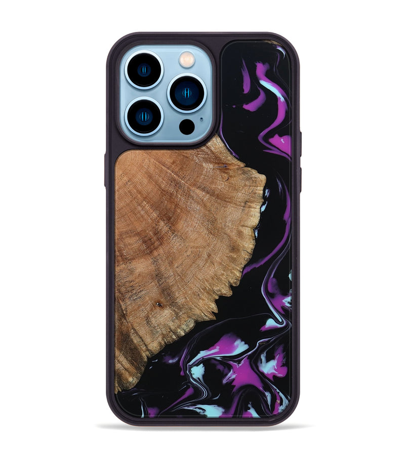 iPhone 14 Pro Max Wood Phone Case - Hakeem (Purple, 815818)