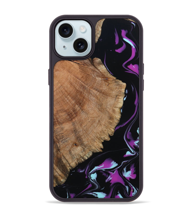 iPhone 15 Plus Wood Phone Case - Hakeem (Purple, 815818)
