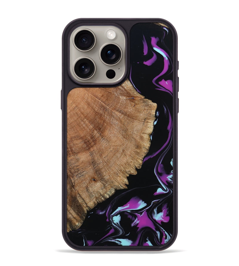 iPhone 15 Pro Max Wood Phone Case - Hakeem (Purple, 815818)