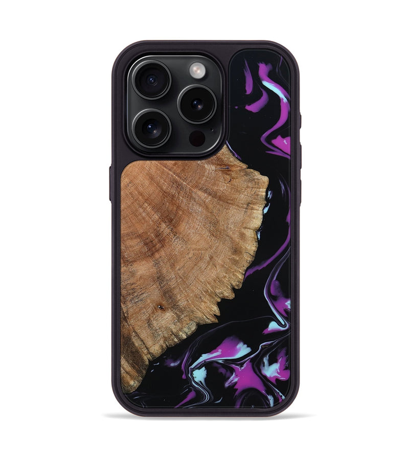 iPhone 15 Pro Wood Phone Case - Hakeem (Purple, 815818)
