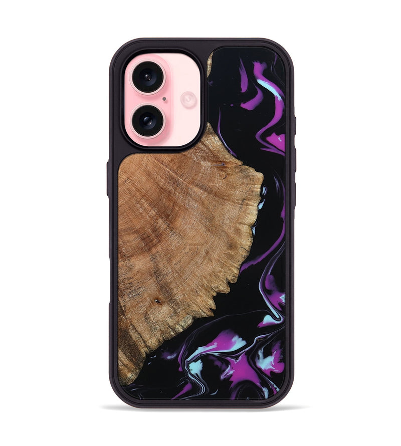 iPhone 16 Wood Phone Case - Hakeem (Purple, 815818)