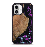 iPhone 16 Plus Wood Phone Case - Hakeem (Purple, 815818)