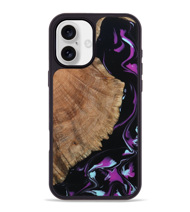 iPhone 16 Plus Wood Phone Case - Hakeem (Purple, 815818)