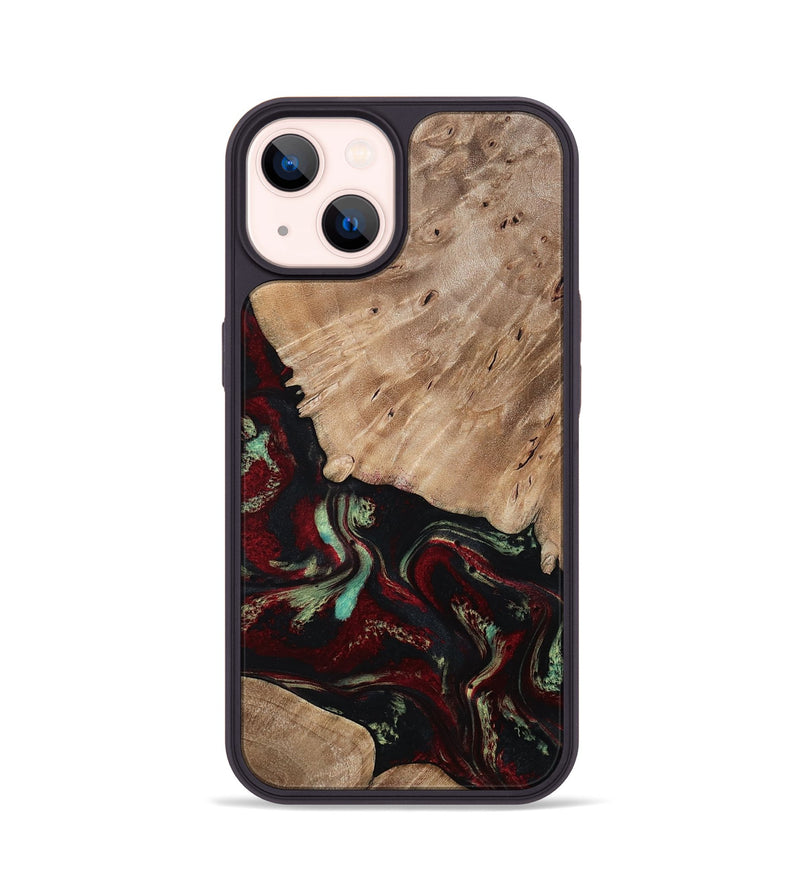 iPhone 14 Wood Phone Case - Trey (Red, 815820)