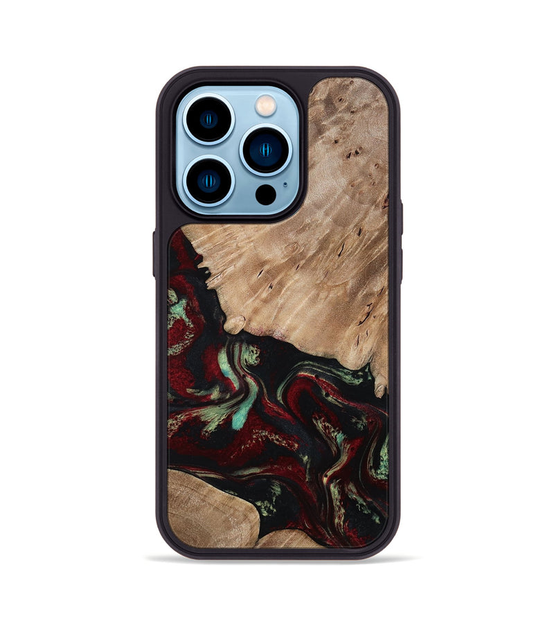 iPhone 14 Pro Wood Phone Case - Trey (Red, 815820)