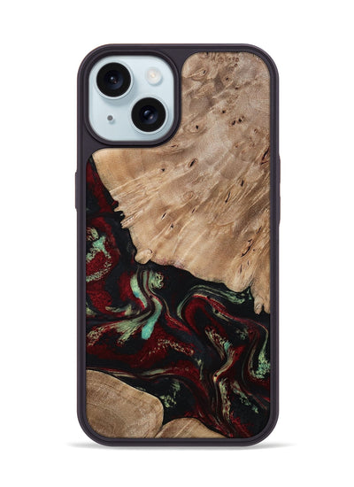 iPhone 15 Wood Phone Case - Trey (Red, 815820)