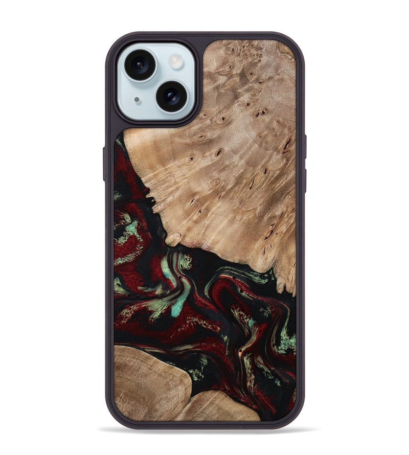 iPhone 15 Plus Wood Phone Case - Trey (Red, 815820)