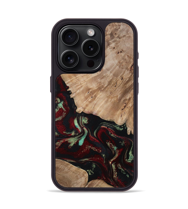 iPhone 15 Pro Wood Phone Case - Trey (Red, 815820)
