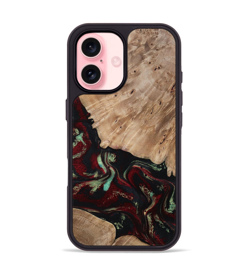 iPhone 16 Wood Phone Case - Trey (Red, 815820)