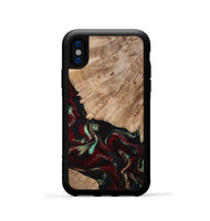 iPhone Xs Wood Phone Case - Trey (Red, 815820)