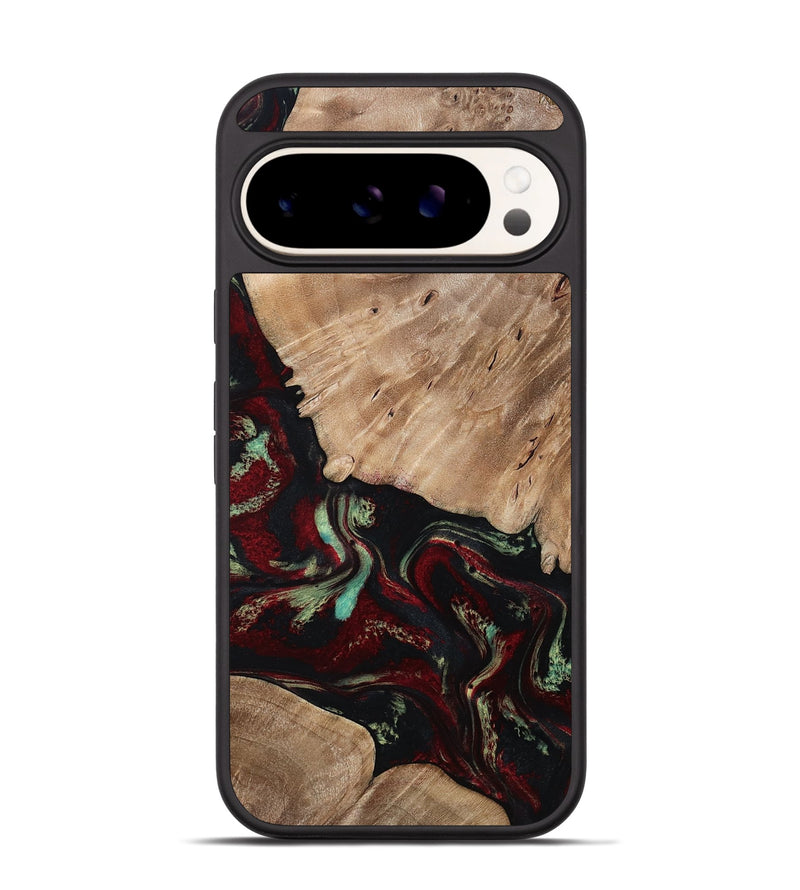 Pixel 9 Wood Phone Case - Trey (Red, 815820)