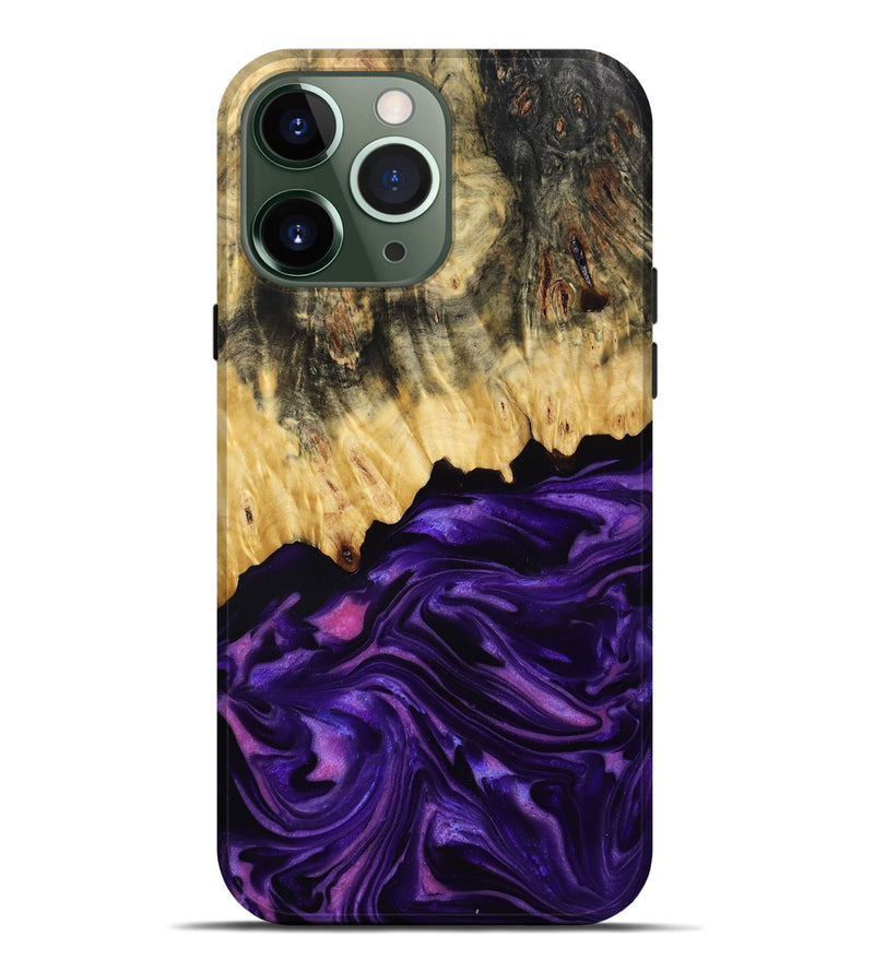 iPhone 13 Pro Max Wood Live Edge Phone Case - Mack (Purple, 815822)