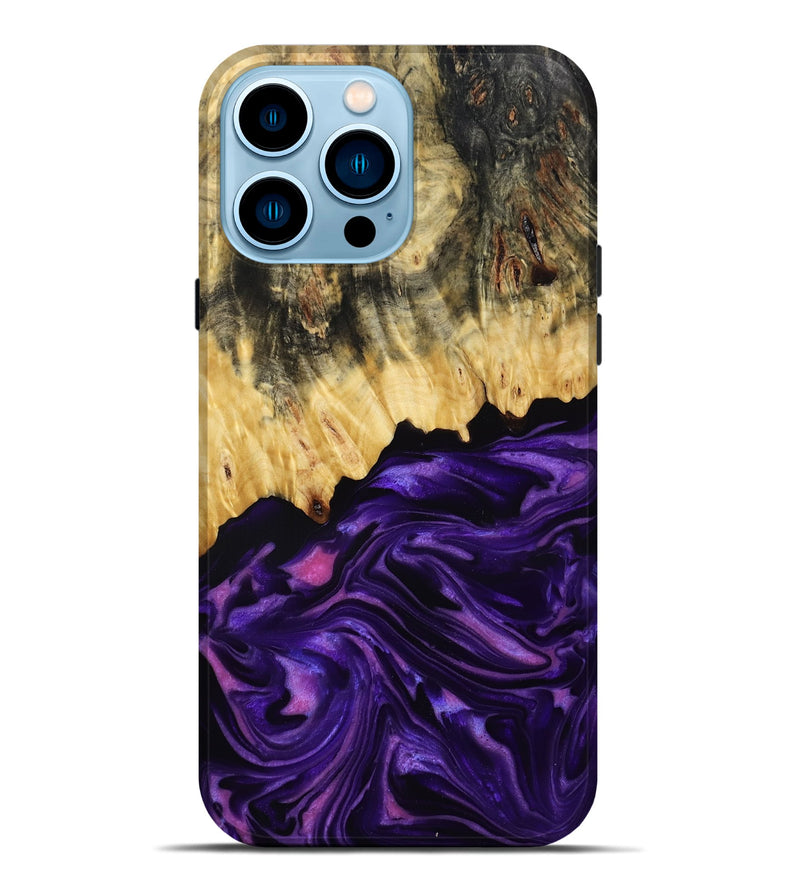 iPhone 14 Pro Max Wood Live Edge Phone Case - Mack (Purple, 815822)