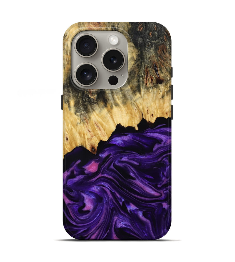 iPhone 16 Pro Wood Live Edge Phone Case - Mack (Purple, 815822)