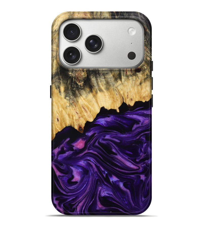 iPhone 17 Pro Max Wood Live Edge Phone Case - Mack (Purple, 815822)