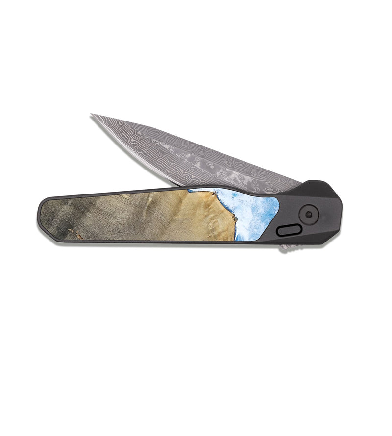 EDC Dark Damascus Wood Pocket Knife - Nita (Coastal, 815831)