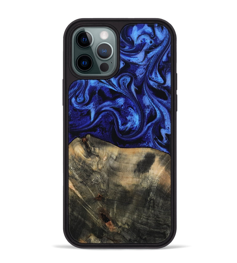 iPhone 12 Pro Max Wood Phone Case - Jaidyn (Blue, 815842)
