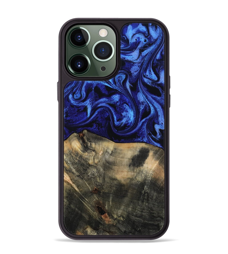 iPhone 13 Pro Max Wood Phone Case - Jaidyn (Blue, 815842)