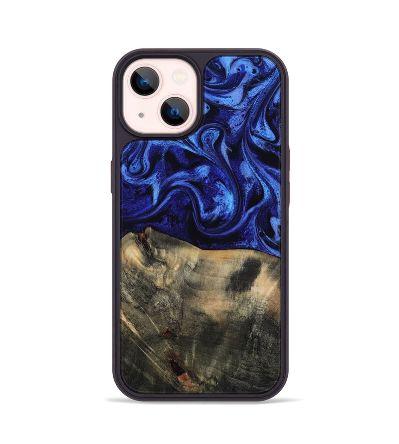 iPhone 14 Wood Phone Case - Jaidyn (Blue, 815842)