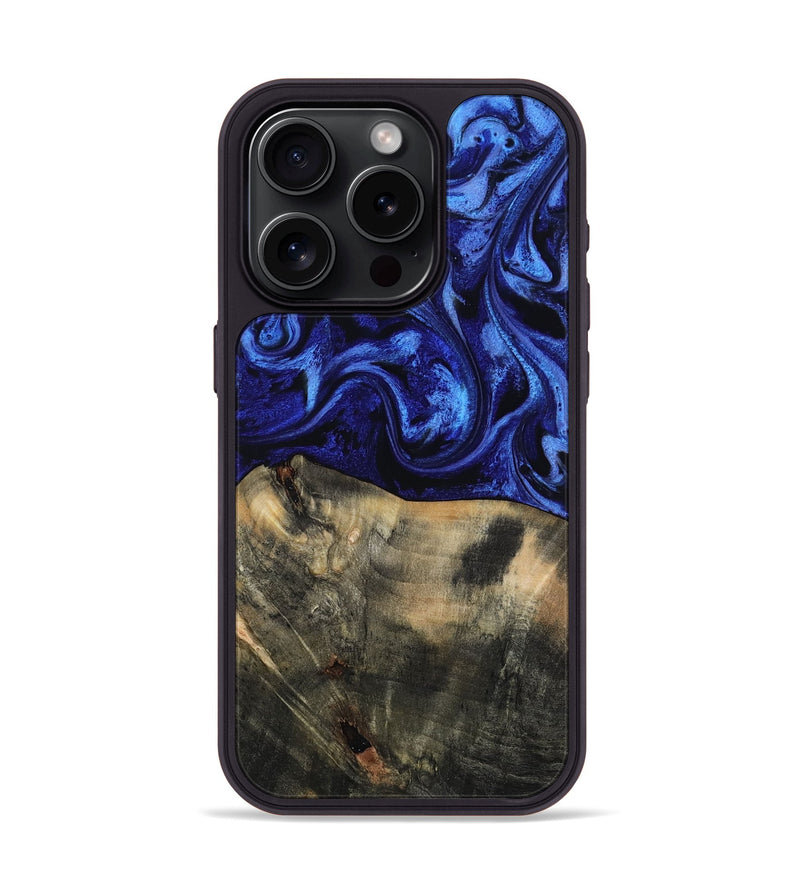 iPhone 15 Pro Wood Phone Case - Jaidyn (Blue, 815842)